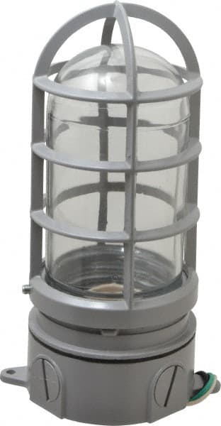 Cooper Crouse-Hinds - 120 Volt, 100 Watt, Incandescent Hazardous Location Light Fixture - Vaporproof, Corrosion & Heat Resistant, Aluminum Housing, 4-1/4" Wide x 8-7/8" High - Exact Tooling