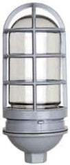 Cooper Crouse-Hinds - 120 Volt, 100 Watt, Incandescent Hazardous Location Light Fixture - Vaporproof, Corrosion & Heat Resistant, Aluminum Housing, 4-1/4" Wide x 9-3/8" High - Exact Tooling