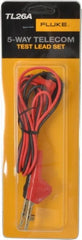 Fluke - Black/Red Electrical Test Equipment Leads Set - Use with Blade-Shaped Terminals, Gripping Terminals, Penetrating Larger Gauge Wires, Piercing Small Gauge (22-28 AWG) Wires, Threaded Terminals, Wire-Wrapped Terminals - Exact Tooling