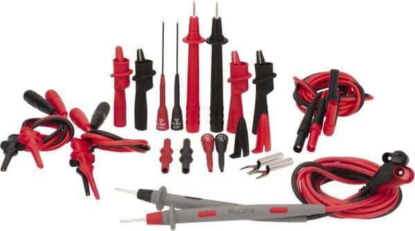 Fluke - Black/Red Electrical Test Equipment Leads Set - Use with All Models - Exact Tooling