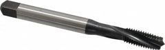 Emuge - 5/16-18 UNC, 3 Flute, 15° Helix, Modified Bottoming Chamfer, Nitride/Oxide Finish, Cobalt Spiral Flute STI Tap - Right Hand Flute, 3-15/16" OAL, 0.381" Shank Diam, 0.866" Thread Length, 3BX Class of Fit, Series Rekord D-Ti - Exact Tooling