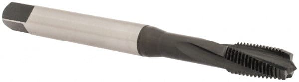 Emuge - 5/16-24 UNF, 3 Flute, 15° Helix, Modified Bottoming Chamfer, Nitride/Oxide Finish, Cobalt Spiral Flute STI Tap - Right Hand Flute, 3-15/16" OAL, 0.381" Shank Diam, 0.709" Thread Length, 3BX Class of Fit, Series Rekord D-Ti - Exact Tooling
