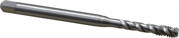 Emuge - #6-32 UNC, 3 Flute, 45° Helix, Bottoming Chamfer, Bright Finish, Cobalt Spiral Flute STI Tap - Right Hand Flute, 2.756" OAL, 0.194" Shank Diam, 0.512" Thread Length, 3B Class of Fit, Series Enorm Z - Exact Tooling
