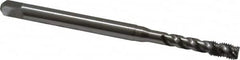 Emuge - #8-36 UNF, 3 Flute, 45° Helix, Bottoming Chamfer, Bright Finish, Cobalt Spiral Flute STI Tap - Right Hand Flute, 3.15" OAL, 0.22" Shank Diam, 0.512" Thread Length, 3B Class of Fit, Series Enorm Z - Exact Tooling