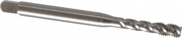 Emuge - #10-32 UNF, 3 Flute, 45° Helix, Bottoming Chamfer, Bright Finish, Cobalt Spiral Flute STI Tap - Right Hand Flute, 3.15" OAL, 0.255" Shank Diam, 0.512" Thread Length, 3B Class of Fit, Series Enorm Z - Exact Tooling
