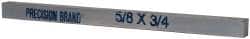 Precision Brand - 12" Long x 3/4" High x 5/8" Wide, Zinc-Plated Key Stock - Low Carbon Steel - Exact Tooling