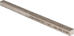 Precision Brand - 12" Long x 5/8" High x 5/8" Wide, Plain Key Stock - Stainless Steel - Exact Tooling