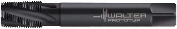 Walter-Prototyp - 3/4-14 NPT, 15° Helix, 5 Flutes, Modified Bottoming Chamfer, Oxide Finish, Cobalt, Spiral Flute Pipe Tap - Right Hand Flute, 29/32" Shank Diam, 1.024" Thread Length, 11/16" Square Size, Series A254602 - Exact Tooling