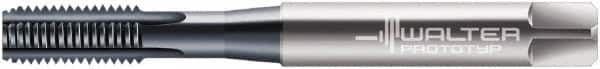 Walter-Prototyp - M4x0.70 Metric 6HX 3 Flute TiCN Finish Powdered Metal Straight Flute Machine Tap - Modified Bottoming, Right Hand Thread, 63mm OAL, 12mm Thread Length, Oversize, Through Coolant - Exact Tooling