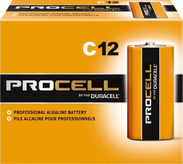 Duracell - Size C, Alkaline, Standard Battery - 1.5 Volts, Button Tab Terminal - Exact Tooling