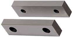 Gibraltar - 8-1/8" Wide x 2-1/2" High x 1" Thick, Flat/No Step Vise Jaw - Soft, Aluminum, Fixed Jaw, Compatible with 8" Vises - Exact Tooling