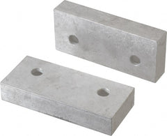 Gibraltar - 4-1/8" Wide x 1-3/4" High x 3/4" Thick, Flat/No Step Vise Jaw - Soft, Aluminum, Fixed Jaw, Compatible with 4" Vises - Exact Tooling