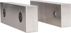 Gibraltar - 6-1/8" Wide x 2" High x 1" Thick, Flat/No Step Vise Jaw - Soft, Steel, Fixed Jaw, Compatible with 6" Vises - Exact Tooling