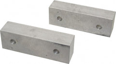 Gibraltar - 6-1/8" Wide x 2" High x 1-1/2" Thick, Flat/No Step Vise Jaw - Soft, Aluminum, Fixed Jaw, Compatible with 6" Vises - Exact Tooling