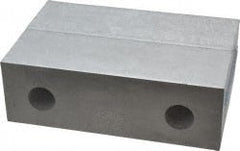 Gibraltar - 6-1/8" Wide x 2" High x 2" Thick, Flat/No Step Vise Jaw - Soft, Aluminum, Fixed Jaw, Compatible with 6" Vises - Exact Tooling