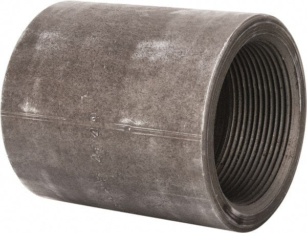 Made in USA - Size 2 x 1", Class 3,000, Forged Carbon Steel Black Pipe Reducing Coupling - 3,000 psi, Threaded End Connection - Exact Tooling