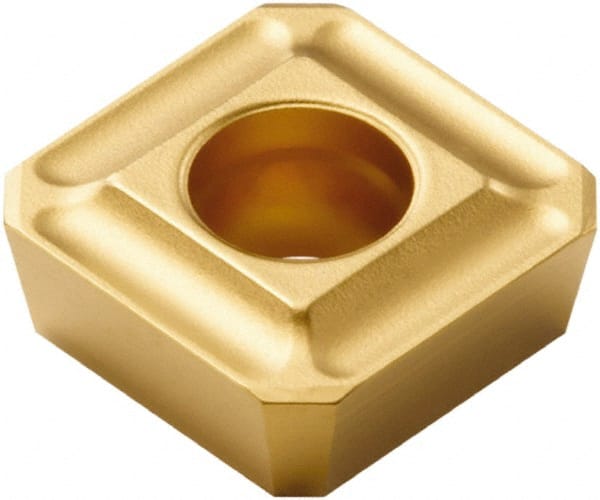 Seco - SPMX0903 75 Grade F40M Carbide Milling Insert - TiAlN/TiN Finish, 1/8" Thick, 3/8" Inscribed Circle - Exact Tooling