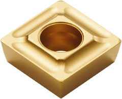 Seco - SPMX070304 75 Grade F40M Carbide Milling Insert - TiAlN/TiN Finish, 0.156" Thick, 1/2" Inscribed Circle, 0.015" Corner Radius - Exact Tooling