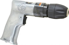Chicago Pneumatic - 3/8" Keyless Chuck - Pistol Grip Handle, 2,400 RPM, 1.42 LPS, 3 CFM, 0.5 hp, 90 psi - Exact Tooling