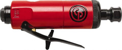 Chicago Pneumatic - 1/4" Collet, Straight Handle, Straight Air Die Grinder - 22,000 RPM, Rear Exhaust, 26 CFM, 0.4 hp, 90 psi, 1/4" Inlet - Exact Tooling