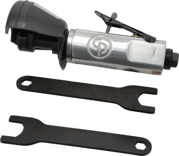 Chicago Pneumatic - 2-7/8" Wheel Diam, 20,000 RPM, Pneumatic Cutoff & Cutoff-Grinder Tool - Straight Handle, 1/4" Inlet - Exact Tooling