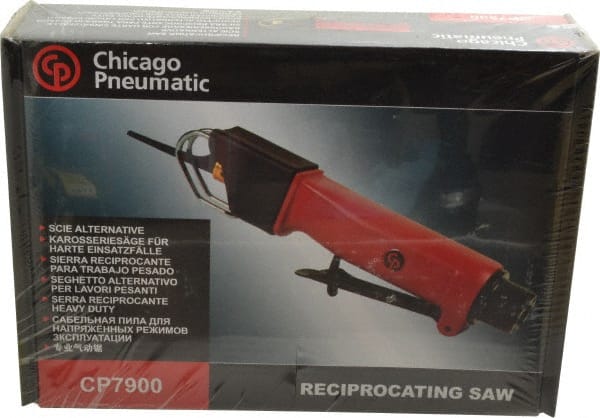 Chicago Pneumatic - 10,000 Strokes per Minute, 3/8 Inch Stroke Length, 5.5 CFM Air Reciprocating Saw - 3 Blades, 6.2 Bar Air Pressure, 3/8 Inch Inlet - Exact Tooling
