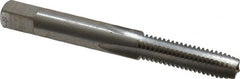 Interstate - M7x1.25 Metric Special 6H 4 Flute Bright Finish High Speed Steel Straight Flute Standard Hand Tap - Plug, Right Hand Thread, 2-23/32" OAL, 1-1/8" Thread Length, D5 Limit, Oversize - Exact Tooling