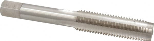 Interstate - M12x1.50 Metric Fine 4 Flute Bright Finish High Speed Steel Straight Flute Standard Hand Tap - Plug, Right Hand Thread, 3-3/8" OAL, 1-21/32" Thread Length, D5 Limit, Oversize - Exact Tooling