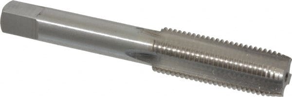 Interstate - M14x1.50 Metric Fine 4 Flute Bright Finish High Speed Steel Straight Flute Standard Hand Tap - Plug, Right Hand Thread, 3-19/32" OAL, 1-21/32" Thread Length, D6 Limit, Oversize - Exact Tooling