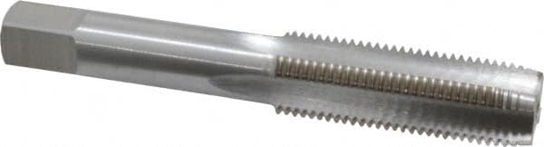 Interstate - M15x1.50 Metric Fine 6H 4 Flute Bright Finish High Speed Steel Straight Flute Standard Hand Tap - Plug, Right Hand Thread, 3-13/16" OAL, 1-13/16" Thread Length, D6 Limit, Oversize - Exact Tooling