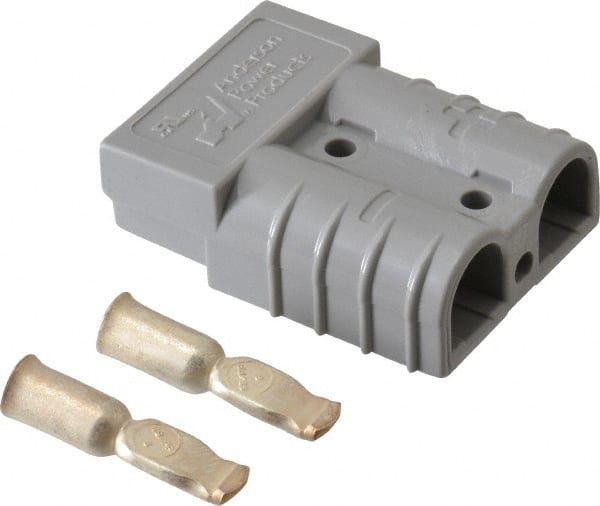 Made in USA - 6 AWG, 600 V, 50 A, Battery Connector - Gray - Exact Tooling
