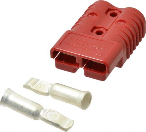 Made in USA - 1/0 AWG, 600 V, 175 A, Battery Connector - Red - Exact Tooling