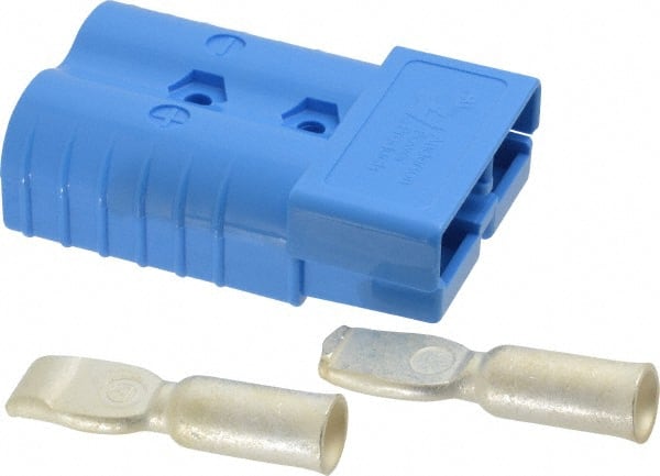 Made in USA - 2/0 AWG, 600 V, 350 A, Battery Connector - Blue - Exact Tooling