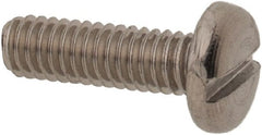 Value Collection - M2.5x0.45 Metric Coarse, 8mm Length Under Head Slotted Drive Machine Screw - Pan Head, Grade 18-8 & A2 Stainless Steel, Uncoated, Without Washer - Exact Tooling