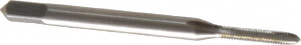 Interstate - M2x0.40 Metric Coarse, 2 Flute, Bright Finish, High Speed Steel Spiral Point Tap - Plug Chamfer, Right Hand Thread, 1-3/4" OAL, 7/16" Thread Length, 6H Class of Fit - Exact Tooling