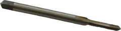 Interstate - M2.5x0.45 Metric Coarse, 2 Flute, Bright Finish, High Speed Steel Spiral Point Tap - Plug Chamfer, Right Hand Thread, 1-13/16" OAL, 1/2" Thread Length - Exact Tooling