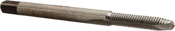 Interstate - M3x0.60 Metric Special, 2 Flute, Bright Finish, High Speed Steel Spiral Point Tap - Plug Chamfer, Right Hand Thread, 1-15/16" OAL, 5/8" Thread Length - Exact Tooling