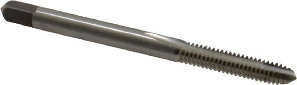 Interstate - M4x0.80 Metric Special, 2 Flute, Bright Finish, High Speed Steel Spiral Point Tap - Plug Chamfer, Right Hand Thread, 2-1/2" OAL, 3/4" Thread Length - Exact Tooling