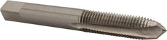 Interstate - M10x1.25 Metric Fine, 3 Flute, Bright Finish, High Speed Steel Spiral Point Tap - Plug Chamfer, Right Hand Thread, 2-15/16" OAL, 1-1/4" Thread Length - Exact Tooling
