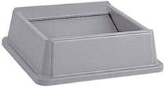 Rubbermaid - Square Lid for Use with 35 & 50 Gal Square Trash Cans - Gray, High-Impact Polystyrene, For Untouchable Trash Cans - Exact Tooling