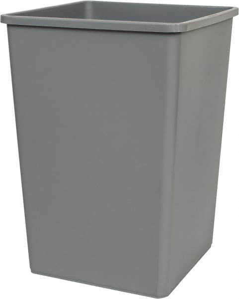 Rubbermaid - 35 Gal Gray Square Trash Can - Polyethylene, 27-5/8" High x 19-1/2" Long x 19-1/2" Wide - Exact Tooling