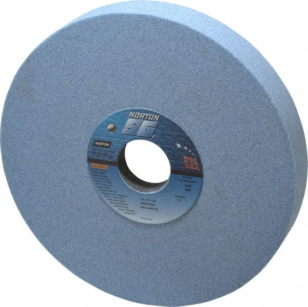 Norton - 7" Diam x 1-1/4" Hole x 1" Thick, K Hardness, 60 Grit Surface Grinding Wheel - Ceramic, Type 5, Medium Grade, 3,600 Max RPM, Vitrified Bond, One-Side Recess - Exact Tooling