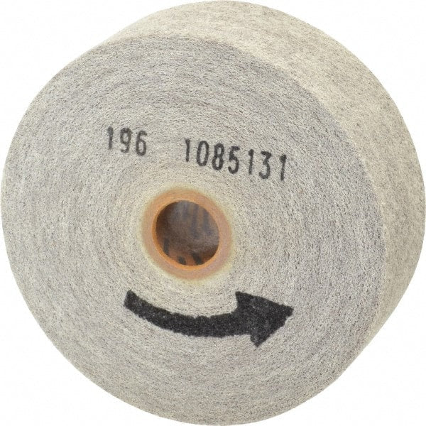 Norton - 6" Diam, 2" Face Width, 1" Center Hole, Medium Grade, Aluminum Oxide Deburring Wheel - Convolute, Hard Density 7 Grade, 4,500 RPM - Exact Tooling