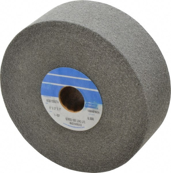 Norton - 6" Diam, 2" Face Width, 1" Center Hole, Fine Grade, Silicon Carbide Deburring Wheel - Convolute, Hard Density 9 Grade, 4,500 RPM - Exact Tooling