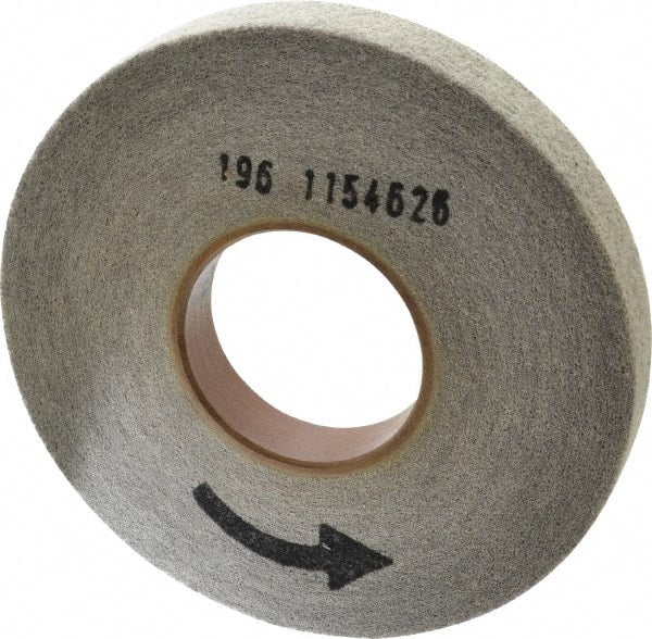 Norton - 8" Diam, 1" Face Width, 3" Center Hole, Medium Grade, Aluminum Oxide Deburring Wheel - Convolute, Hard Density 7 Grade, 3,650 RPM - Exact Tooling