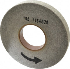 Norton - 8" Diam, 1" Face Width, 3" Center Hole, Medium Grade, Aluminum Oxide Deburring Wheel - Convolute, Hard Density 7 Grade, 3,650 RPM - Exact Tooling