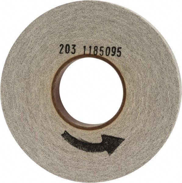 Norton - 8" Diam, 1" Face Width, 3" Center Hole, Fine Grade, Aluminum Oxide Deburring Wheel - Convolute, Hard Density 8 Grade, 3,650 RPM - Exact Tooling