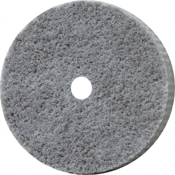 Norton - 2" Diam, 1/2" Face Width, 1/4" Center Hole, Fine Grade, Aluminum Oxide Deburring Wheel - Unitized, Medium Grade, 20,000 RPM - Exact Tooling