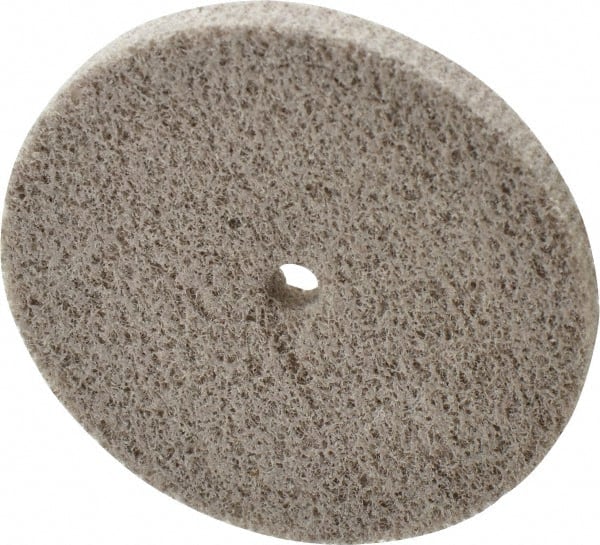 Norton - 3" Diam, 1/4" Face Width, 1/4" Center Hole, Very Fine Grade, Aluminum Oxide Deburring Wheel - Unitized, Medium Grade, 18,000 RPM - Exact Tooling