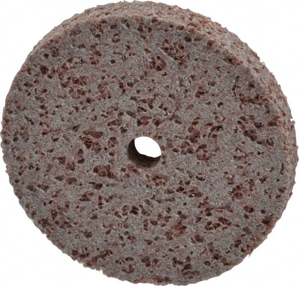 Norton - 2" Diam, 1/4" Face Width, 1/4" Center Hole, Coarse Grade, Aluminum Oxide Deburring Wheel - Unitized, Hard Density 8 Grade, 11,000 RPM - Exact Tooling